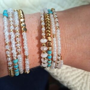 Beaded Memory/Infinity Bracelet - Set of Two